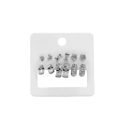 Daily wear silver ear studs combo set