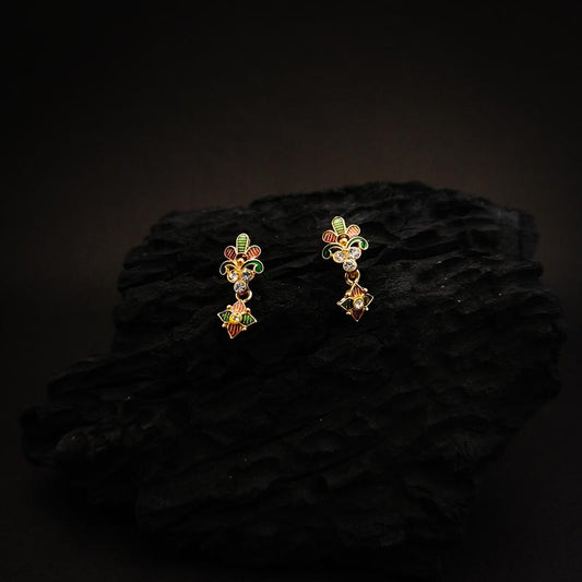 Gold-Plated Kundan & Meenakari Earrings - Handmade with Love - DIVAMAS