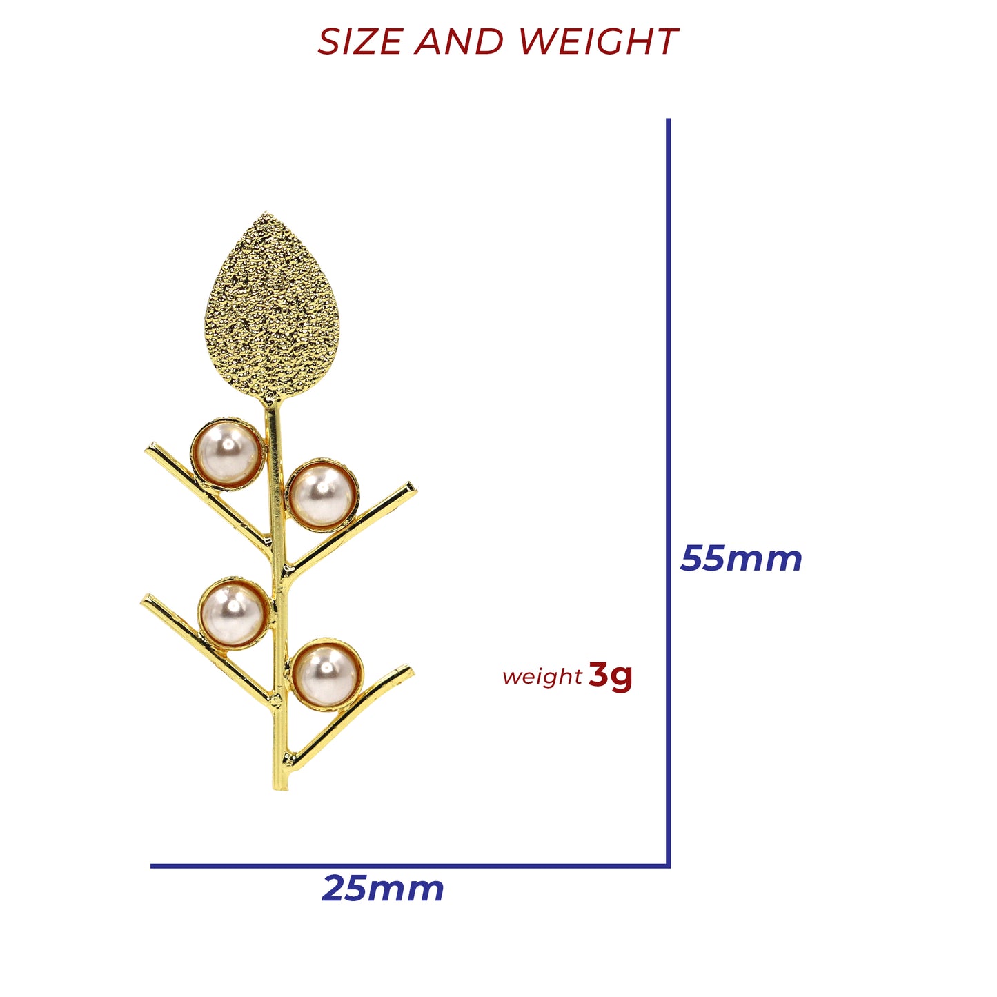 Gold leaf-shaped earrings with pearl accents on a branch-like design from DIVAMAS, displayed on a white background_03