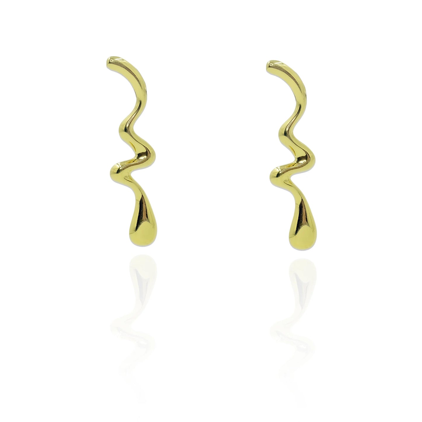Minimal abstract design gold-color stud earrings