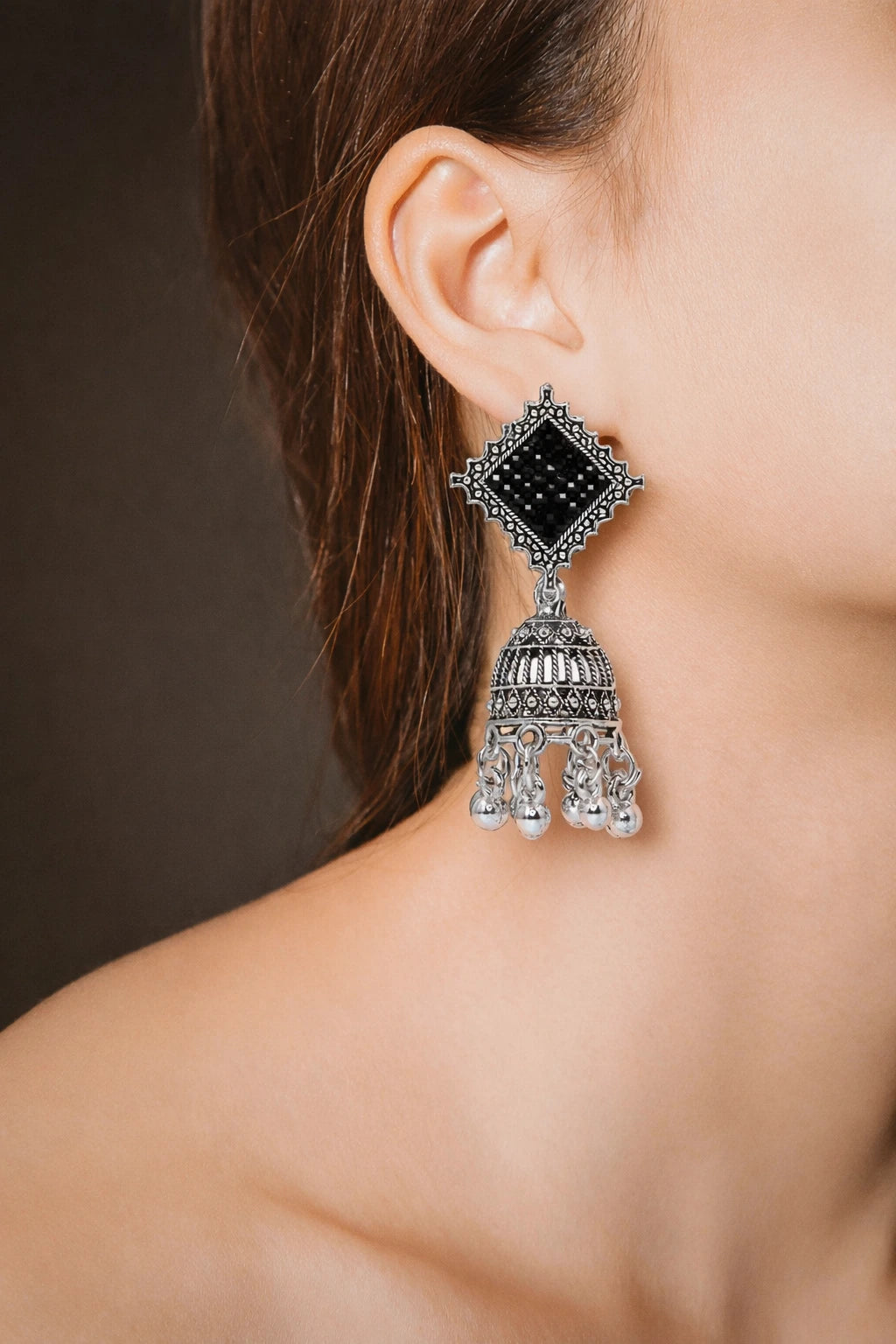 Oxidised Silver Earrings Combo Set (5 Pairs) | Ethnic & Boho Style
