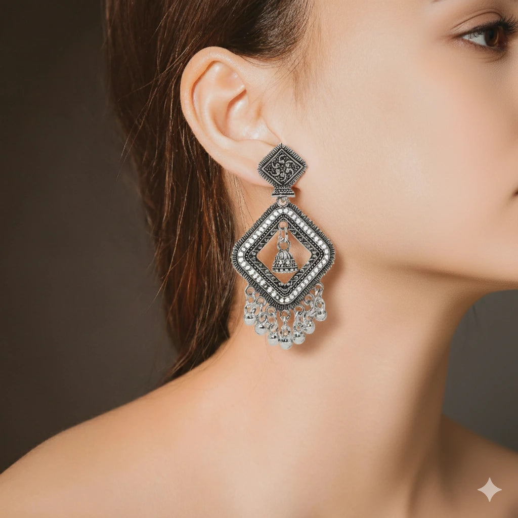 Tribal Oxidised Earrings Combo (5 Pairs) | Boho Jewellery