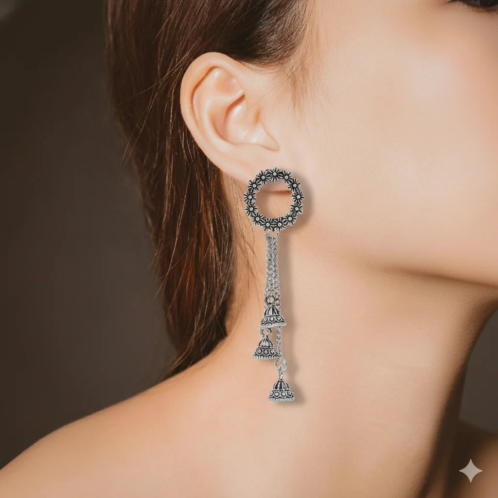 Tribal Oxidised Earrings Combo (5 Pairs) | Boho Jewellery