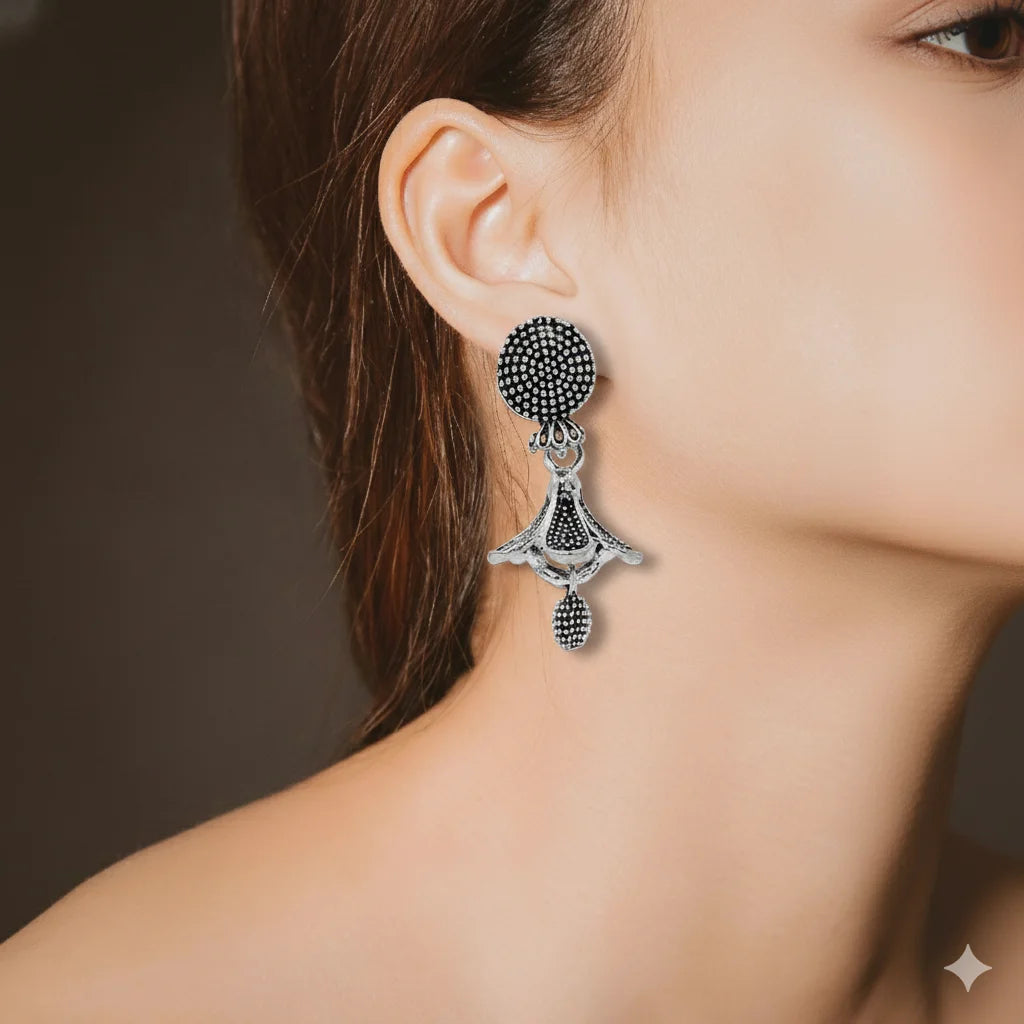 Traditional Oxidised Jhumka Combo Set (5 Pairs)