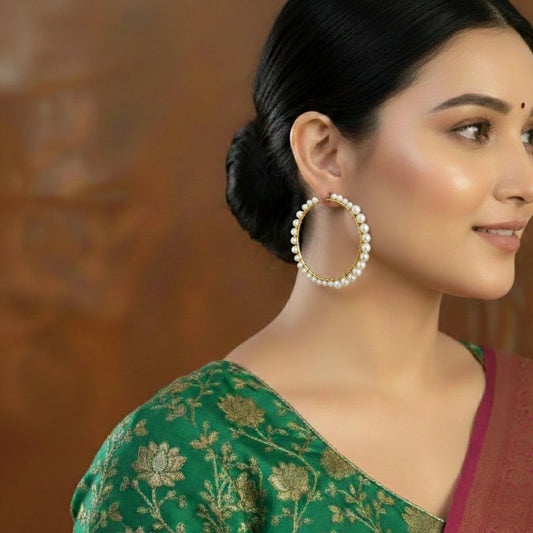 Dainty Gold-Plated Hoops with Pearls - Simple & Chic