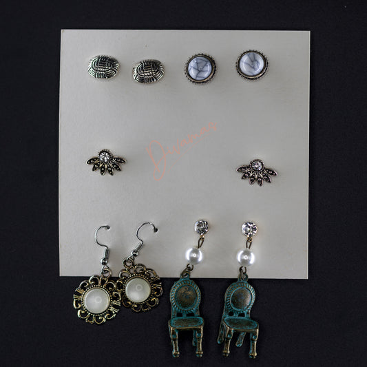 5 Earring Styles, 1 Combo – DIVAMAS Fashion Jewelry for Women, chair, tutle shell
