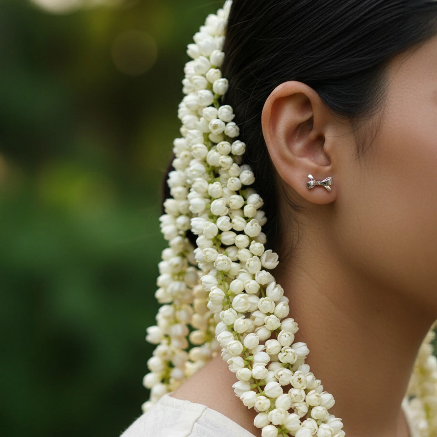 6 pair silver ear studs minimal and party wear