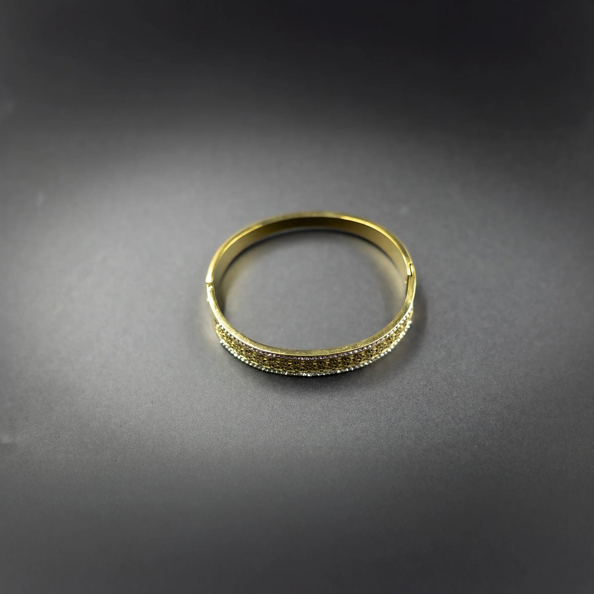 Designer gold finish bracelet for festive wear