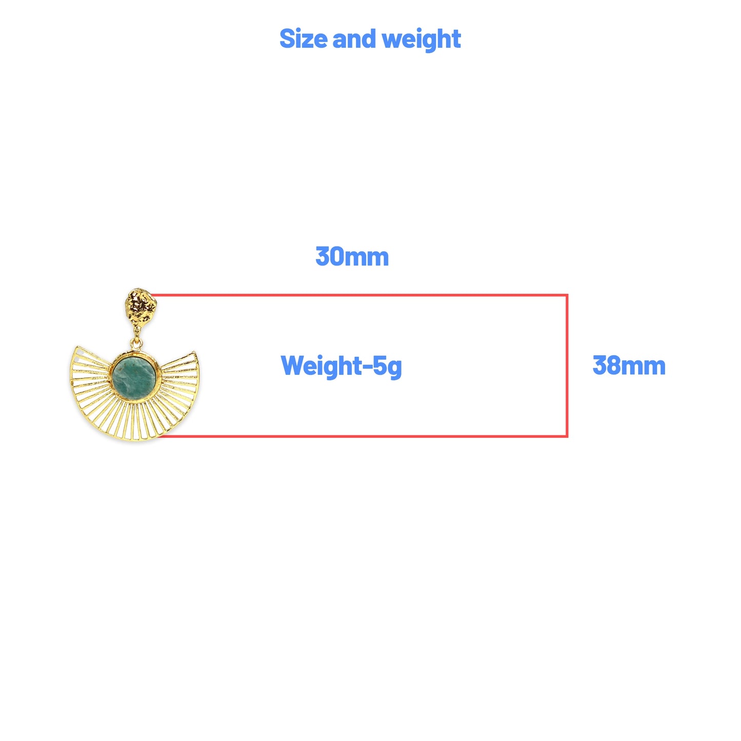 Divamas Elegant Raw Stone Earrings in Aqua Blue – Luxurious Handcrafted Statement Jewelry