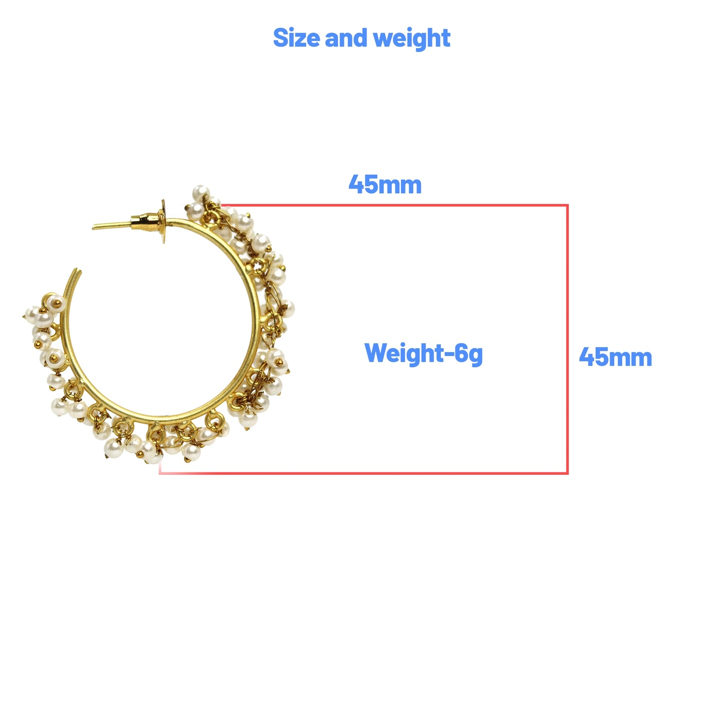 Divamas Gold Plated Pearl Hoop Earrings – A Touch of Class