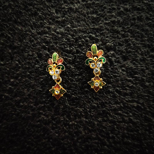 Gold-Plated Kundan & Meenakari Earrings - Handmade with Love - DIVAMAS