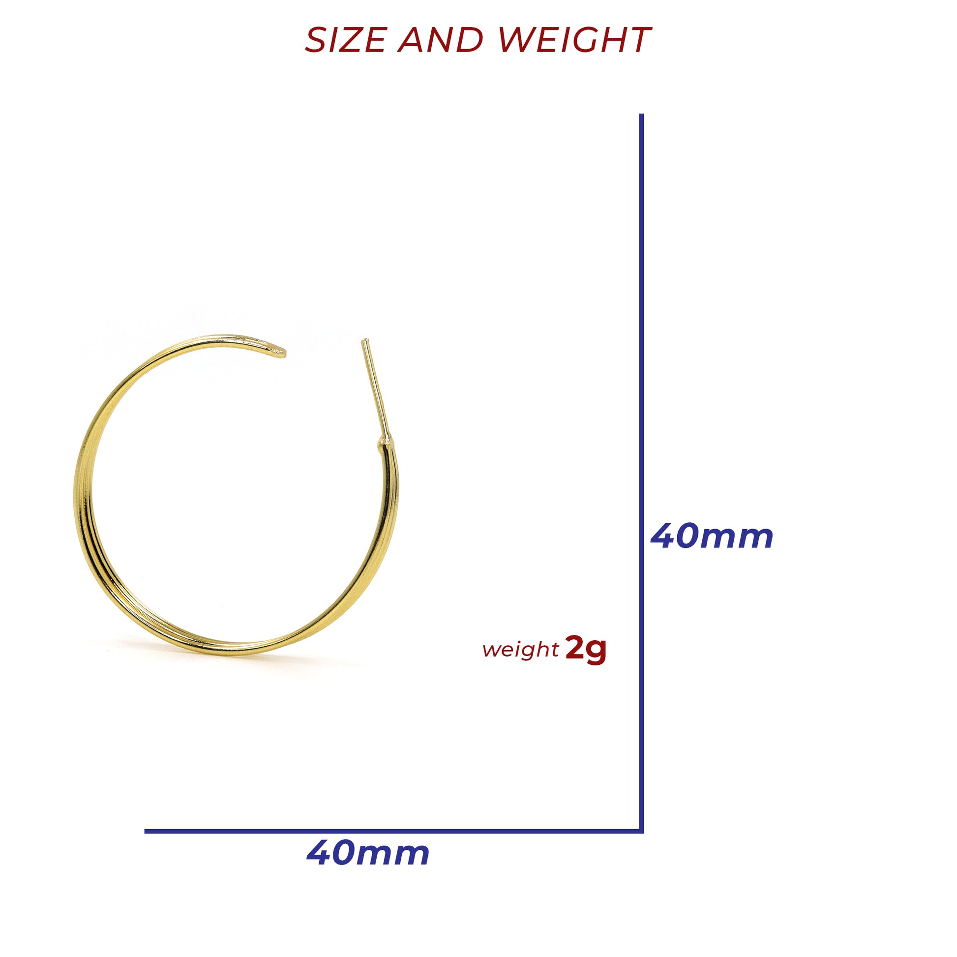 Gold hoop earrings with a sleek, polished finish from DIVAMAS displayed on a white background_02

