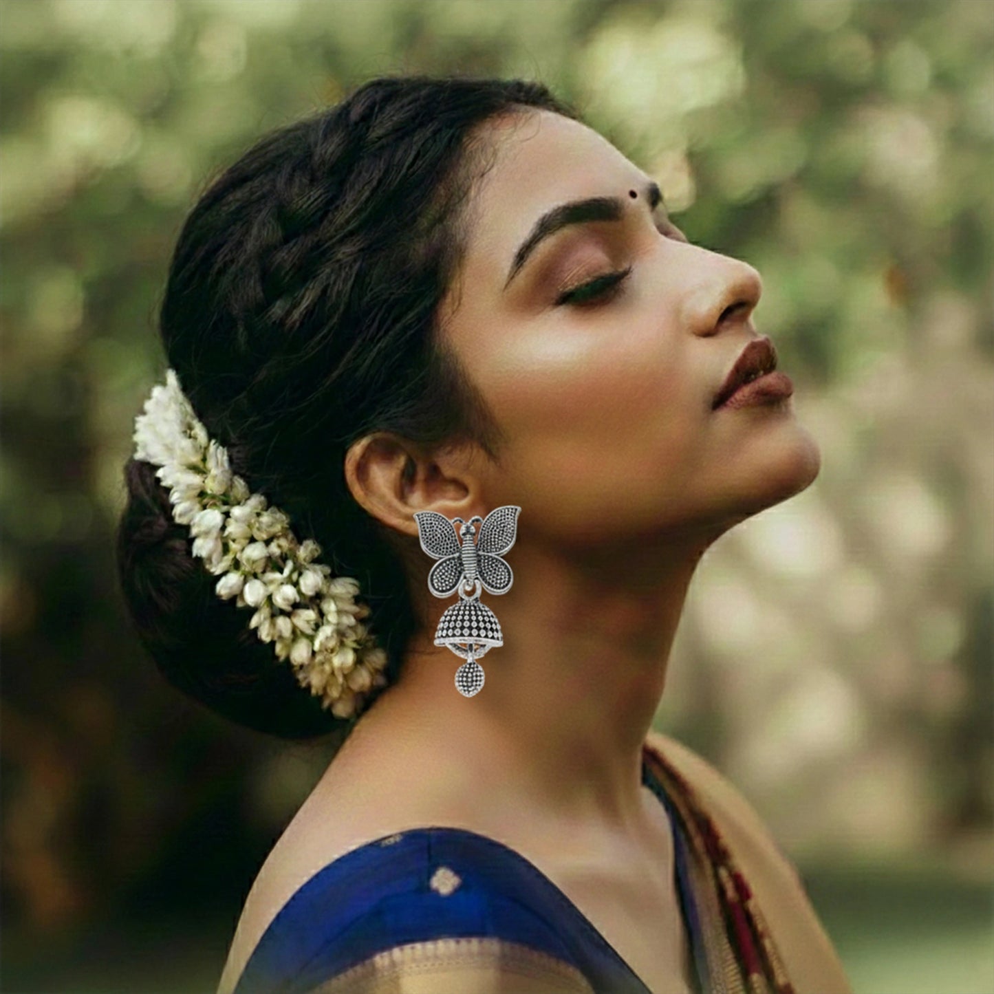 Ethnic butterfly jhumka oxidised jewellery