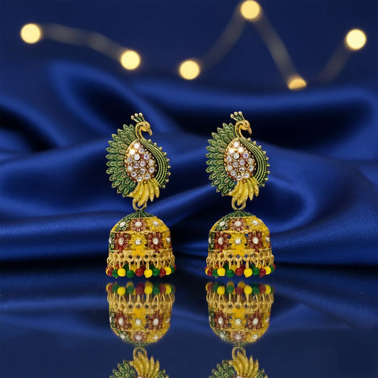 Festive peacock style jhumkas for women