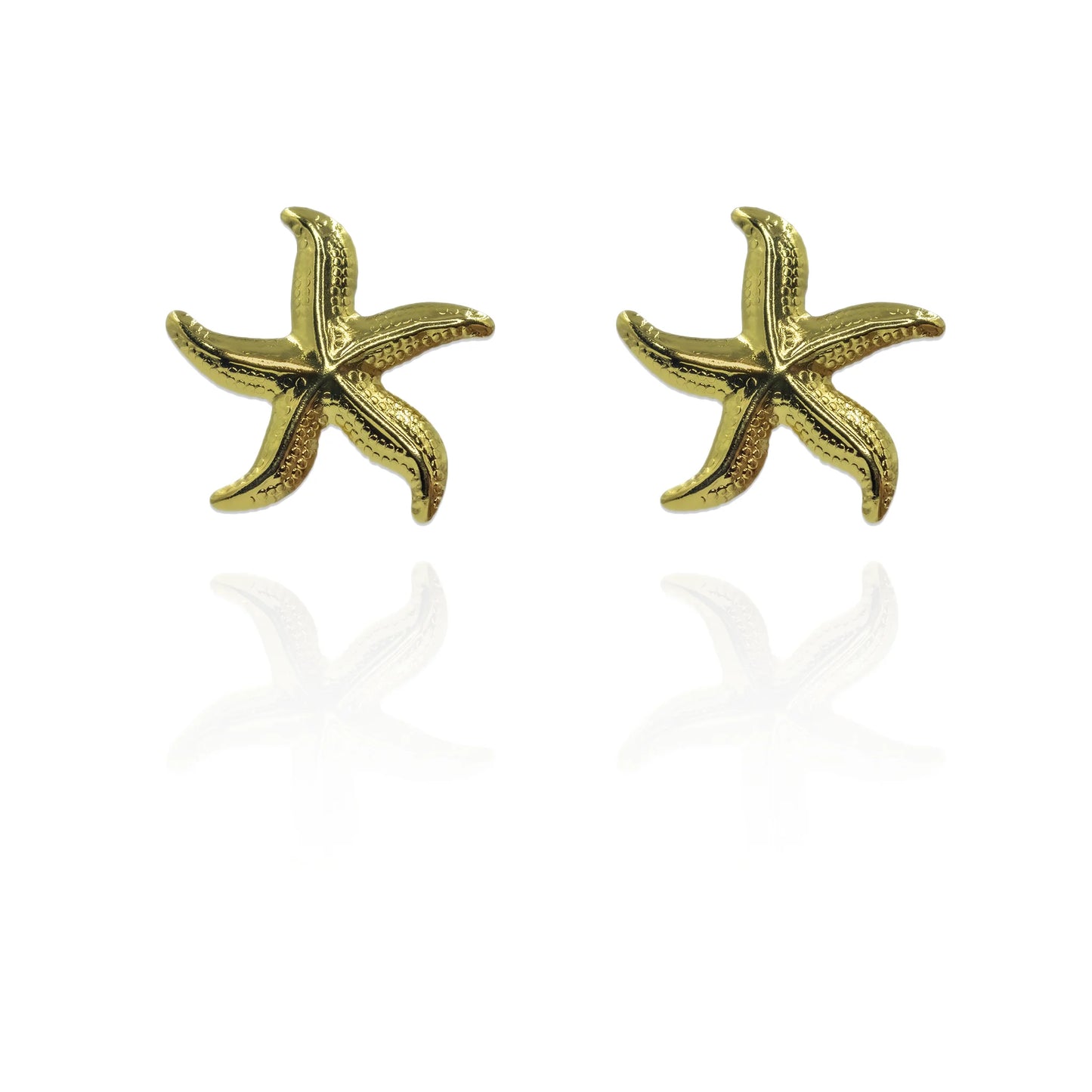Lightweight gold-color starfish stud earrings