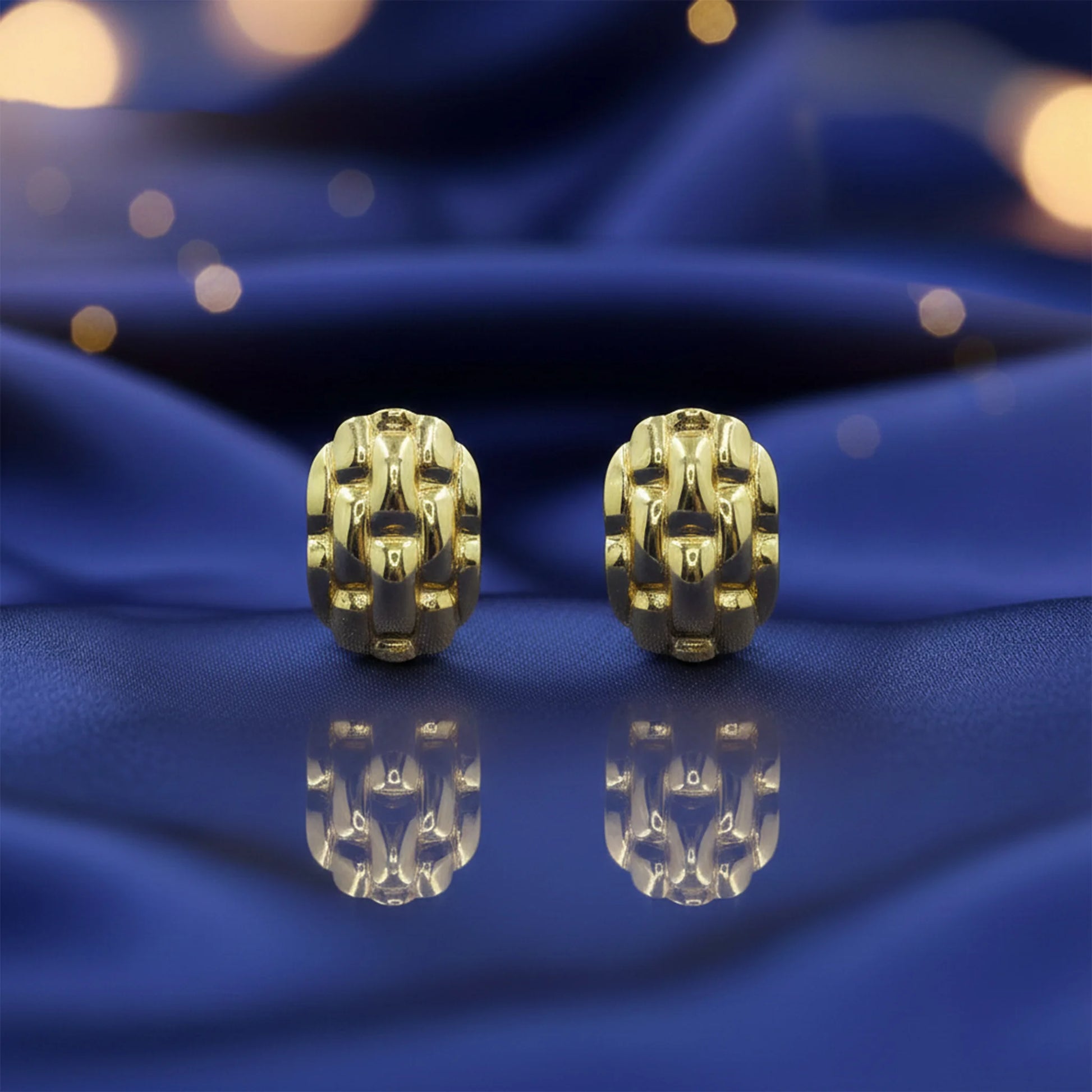 Lightweight gold-color stud earrings for daily wear