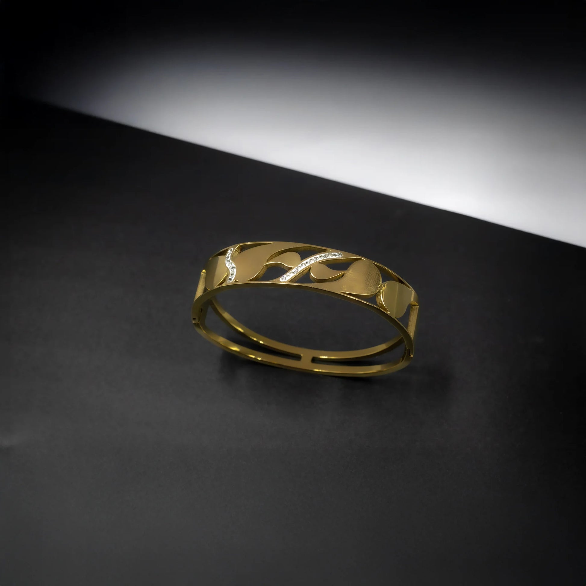 Modern gold finish bracelet for daily wear