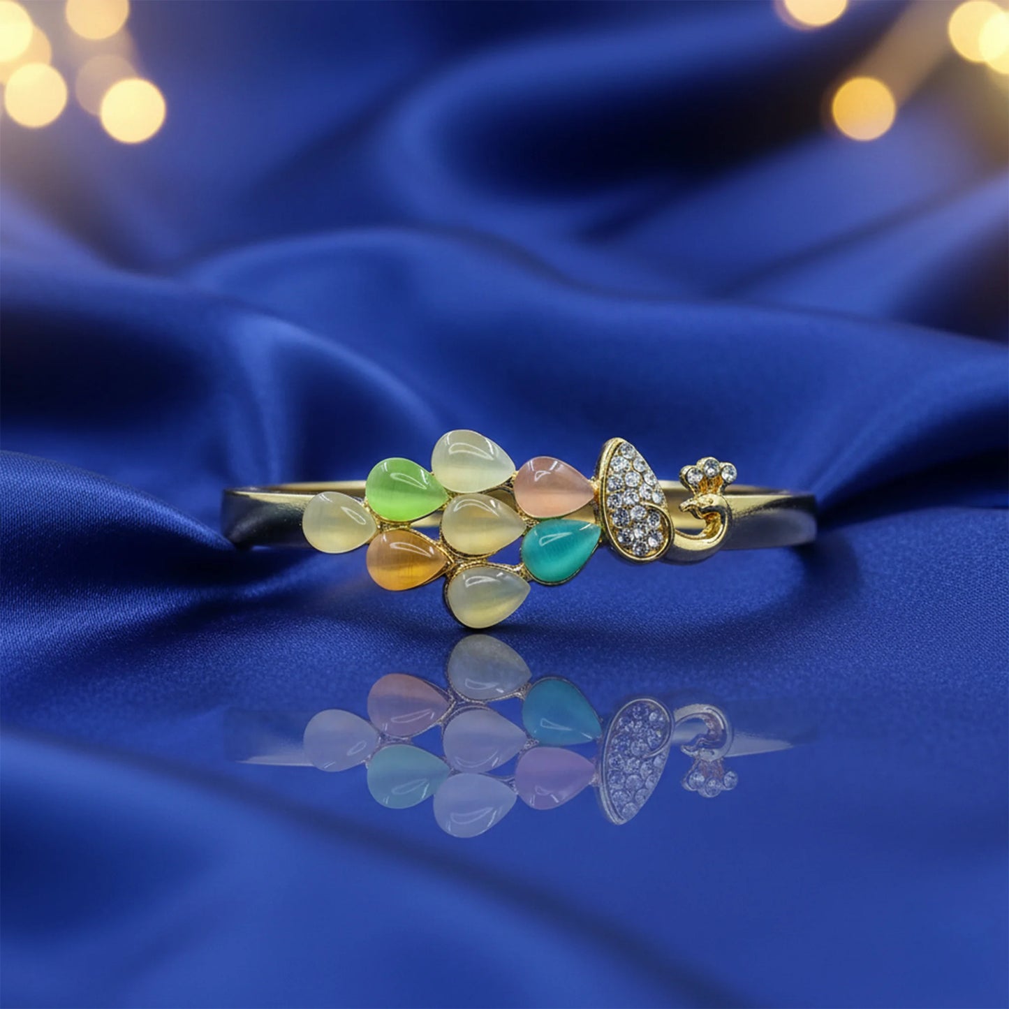Pastel stone peacock bracelet for women