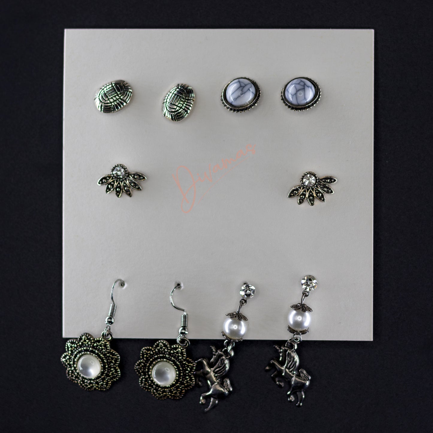 Perfect Gift Set – DIVAMAS 5-in-1 Earrings Combo for Women & Girls