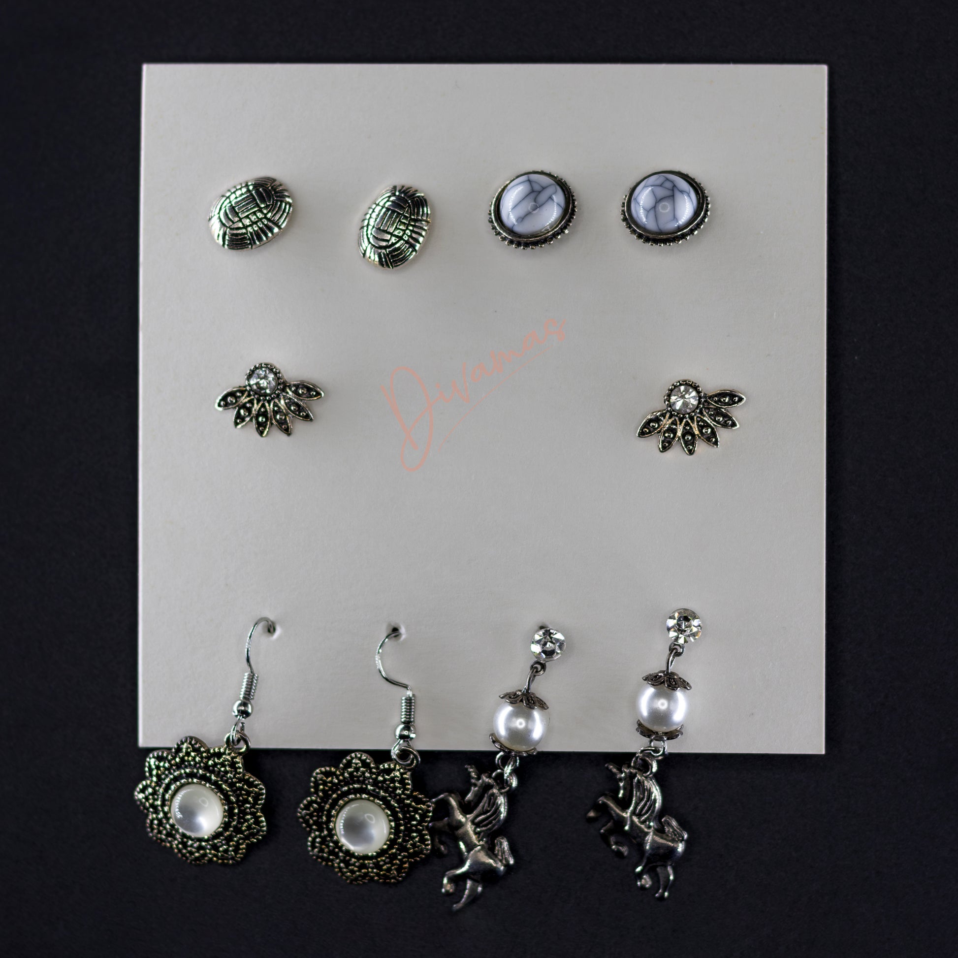 Perfect Gift Set – DIVAMAS 5-in-1 Earrings Combo for Women & Girls
