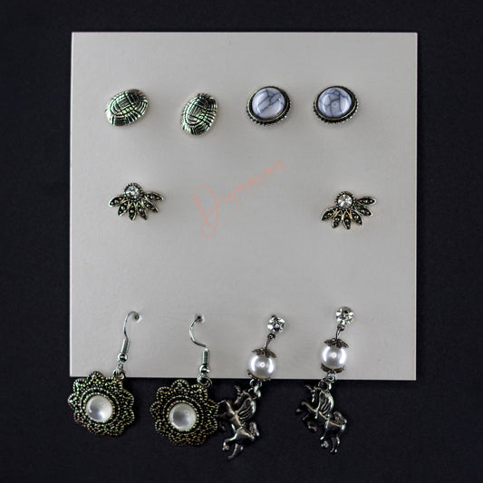 Perfect Gift Set – DIVAMAS 5-in-1 Earrings Combo for Women & Girls