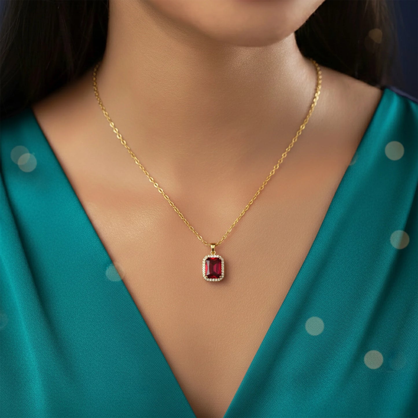 Red stone pendant jewellery for women