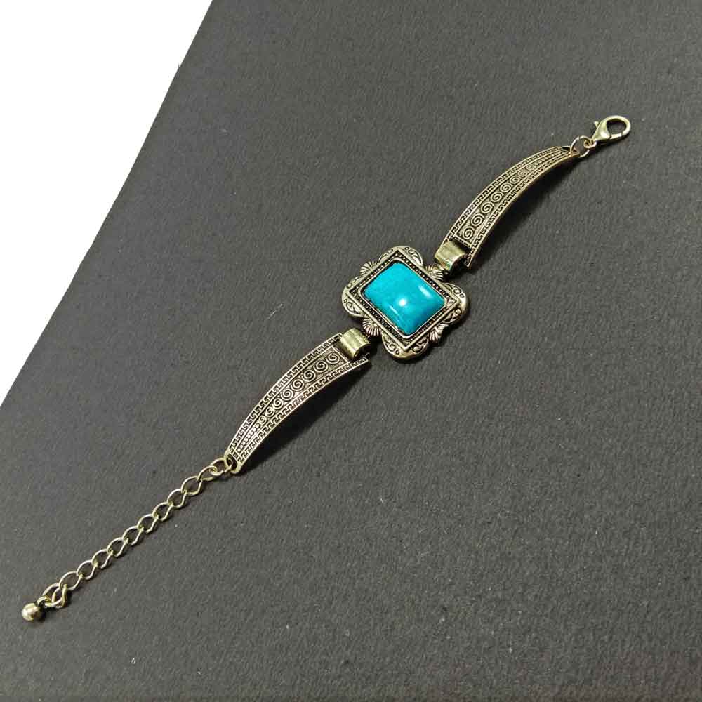 Turquoise Stone Bracelet - Vintage-Inspired, Boho Chic_03