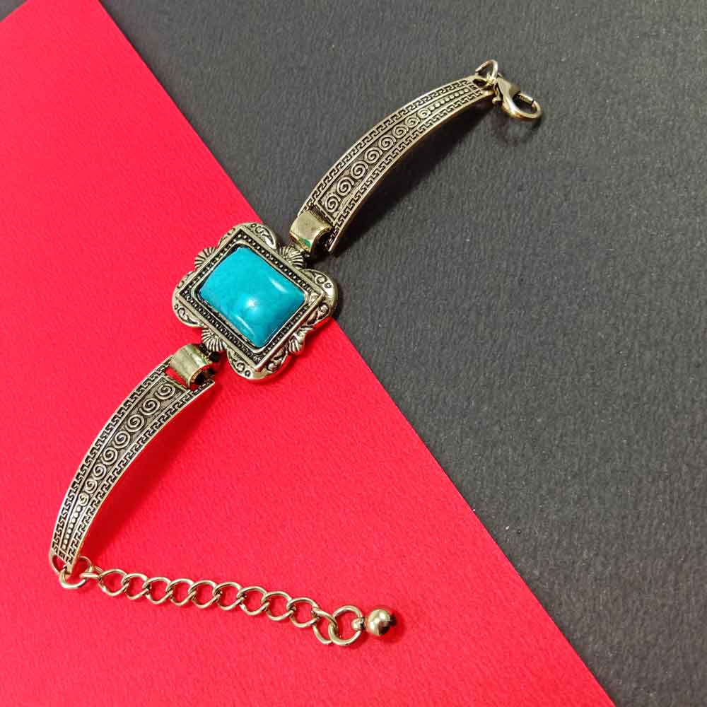 Turquoise Stone Bracelet - Vintage-Inspired, Boho Chic_04
