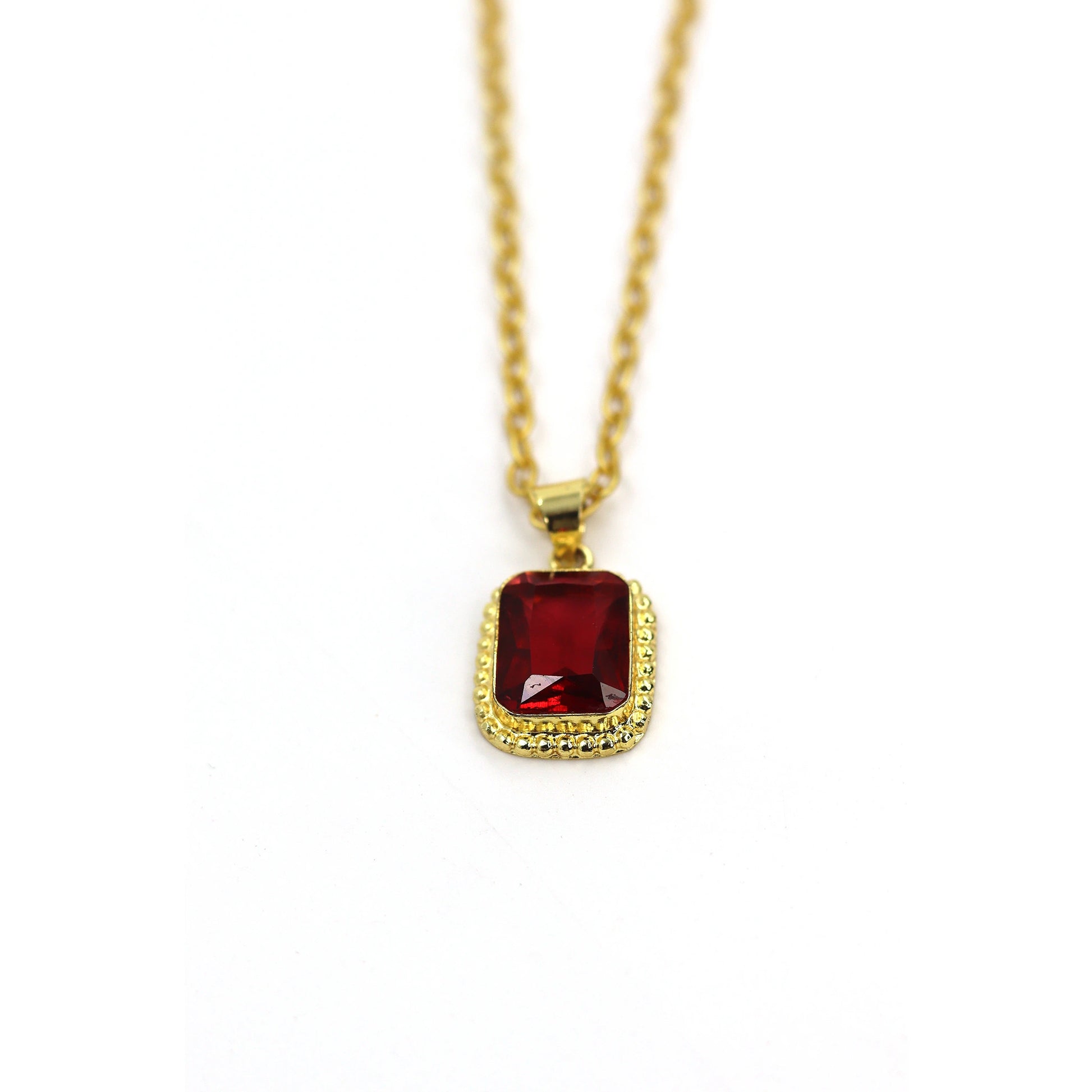 red stone pendant necklace
